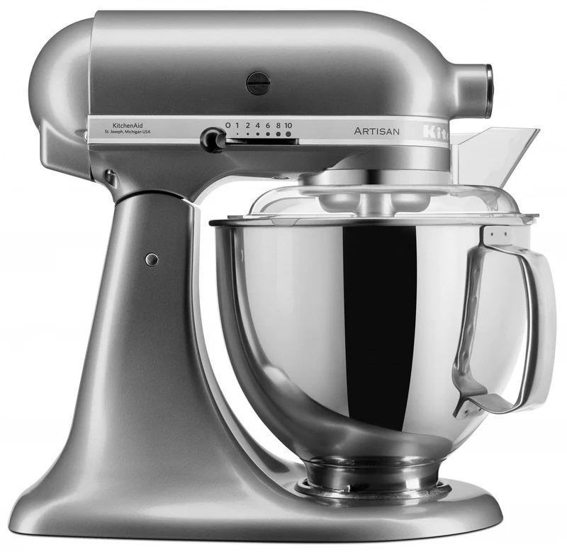 KitchenAid 4,8 L 5KSM175 Artisan Küchenmaschine Steellover mit Edelstahl-Werkzeugen