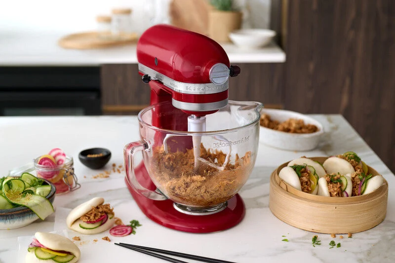KitchenAid 4,8 L 5KSM175 Artisan Küchenmaschine Allrounderset mit Gemüseschneider+Fleischwolf+Spritzge