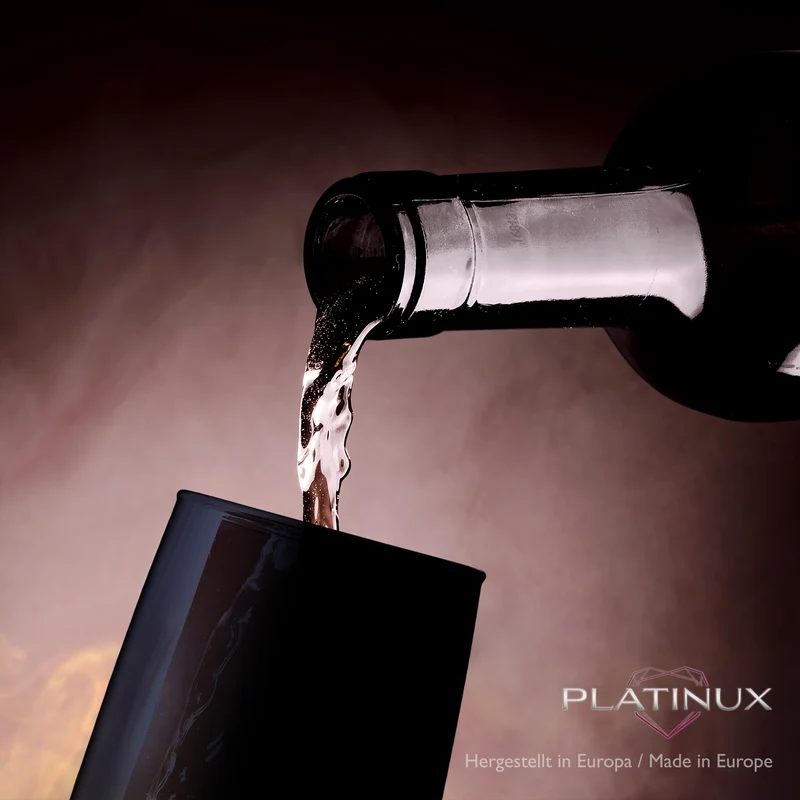 PLATINUX Schwarze stabile Sektgläser Set 6 Teilig 160ml (max. 210ml) aus Glas