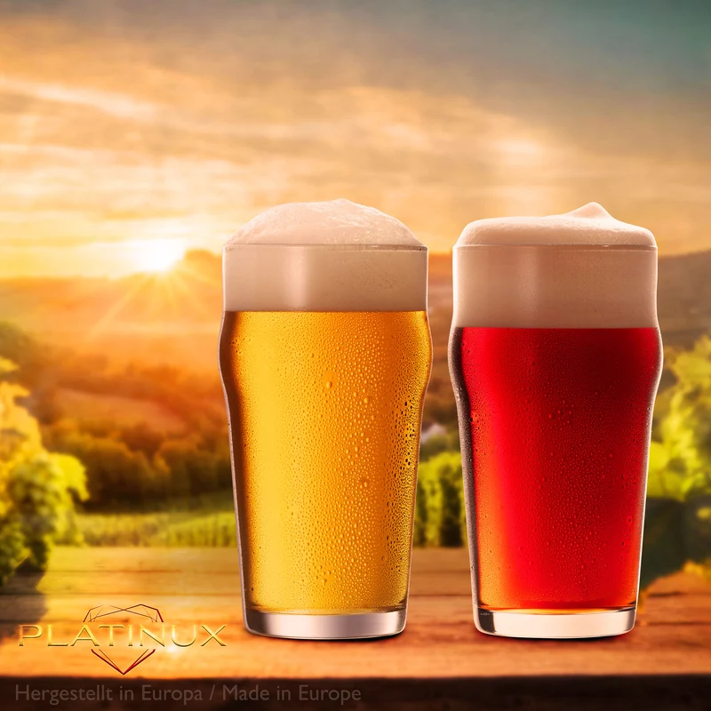 PLATINUX Biergläser Set 6 Stück 500ml (max. 568ml) Weizengläser aus Glas