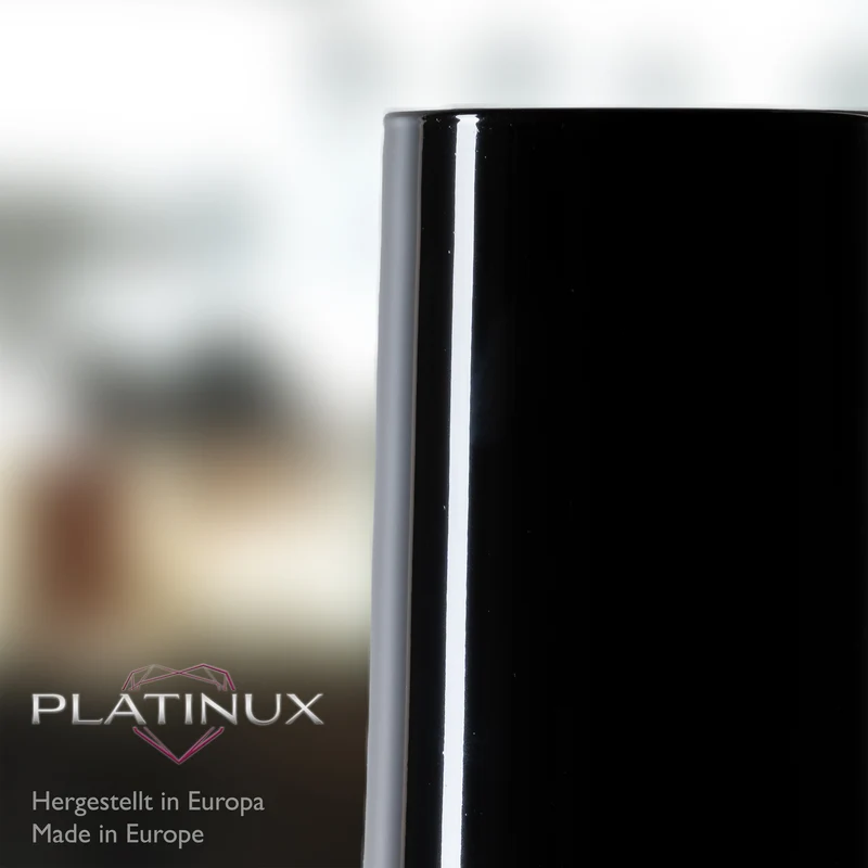 PLATINUX Schwarze Elegante Trinkgläser 360ml (max. 440ml) Set 6 Teilig aus Glas