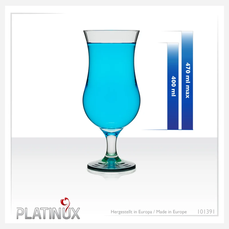 PLATINUX Cocktailgläser mit Ombré Effekt Grün 400ml (max. 470ml) Set 6 Teilig