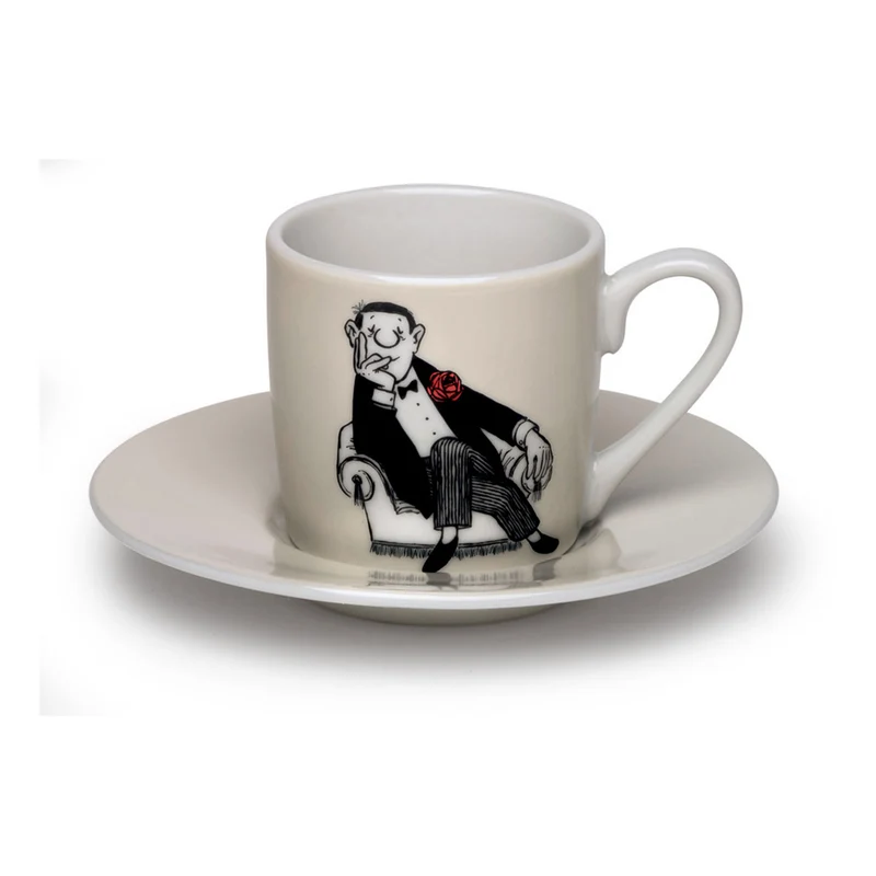 4 Espressostassen mit Künstlermotiven im Set
