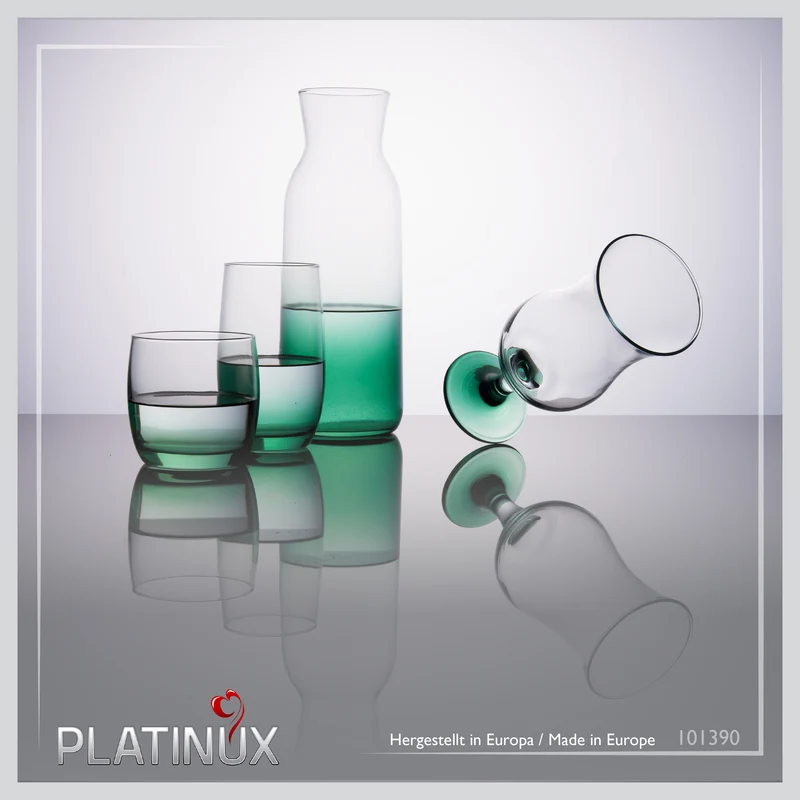 PLATINUX Elegante Ombré Trinkgläser Grün aus Glas 280ml (max. 370ml) Set 6 Teilig