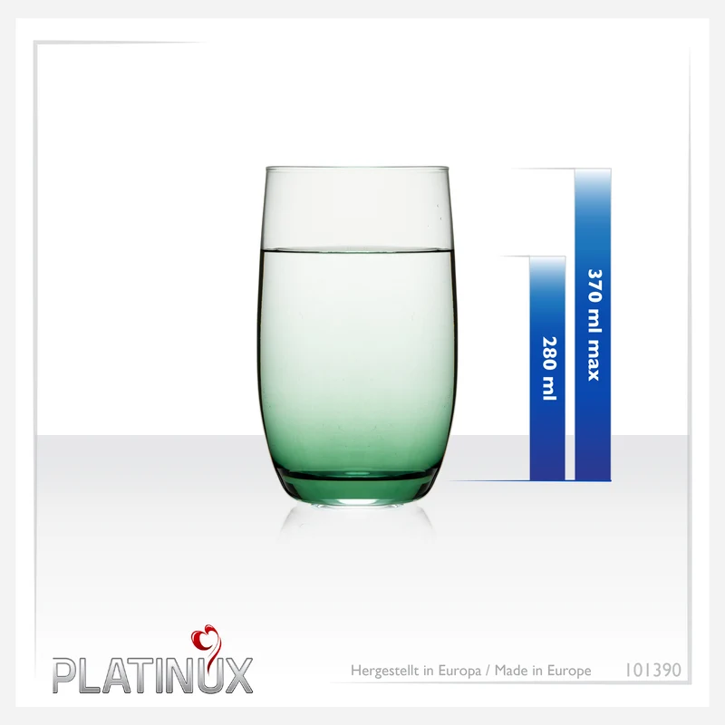 PLATINUX Elegante Ombré Trinkgläser Grün aus Glas 280ml (max. 370ml) Set 6 Teilig