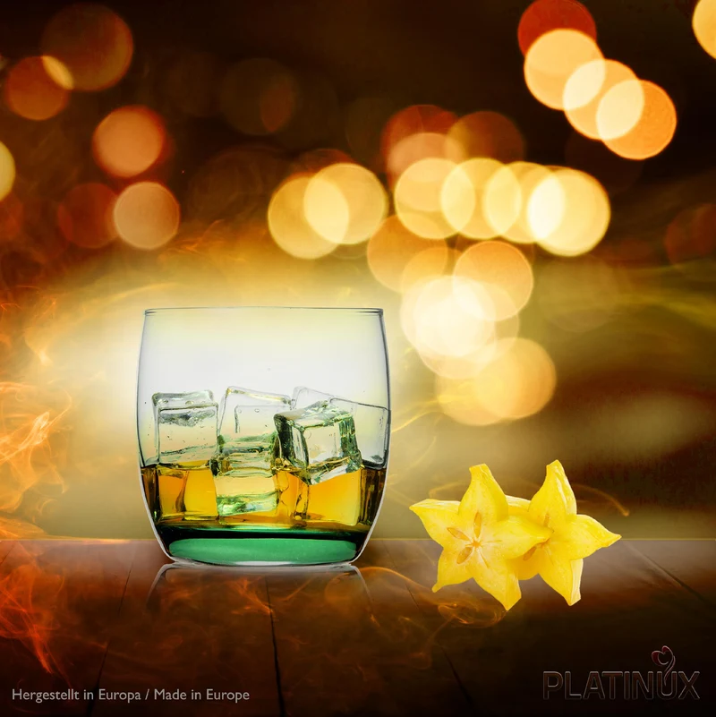 PLATINUX Elegante Trinkgläser aus Glas Ombré Effekt Grün 200ml (max. 320ml) Set 6 Teilig