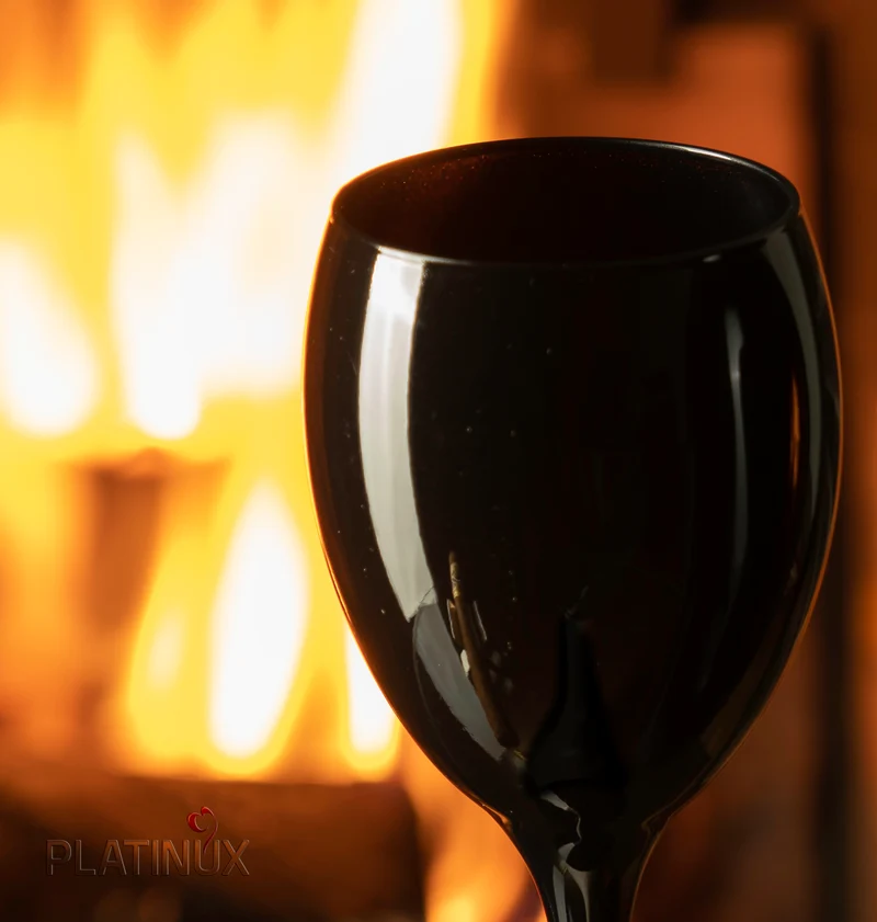 PLATINUX Schwarze Weingläser aus Glas Set 6 Teilig 130ml (max. 320ml)