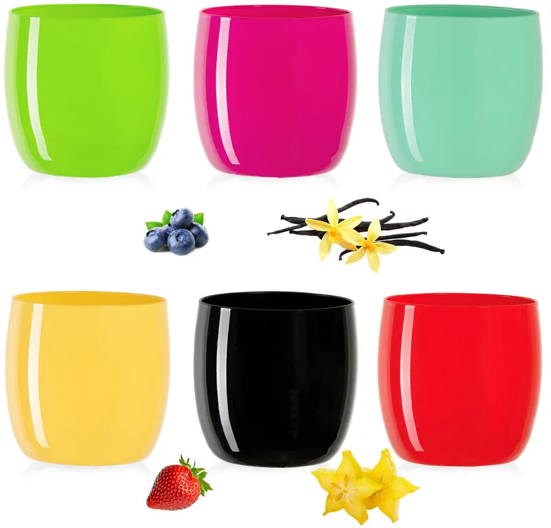 PLATINUX Bunte Elegante Trinkgläser 260ml (max. 310ml) Set 6 Teilig