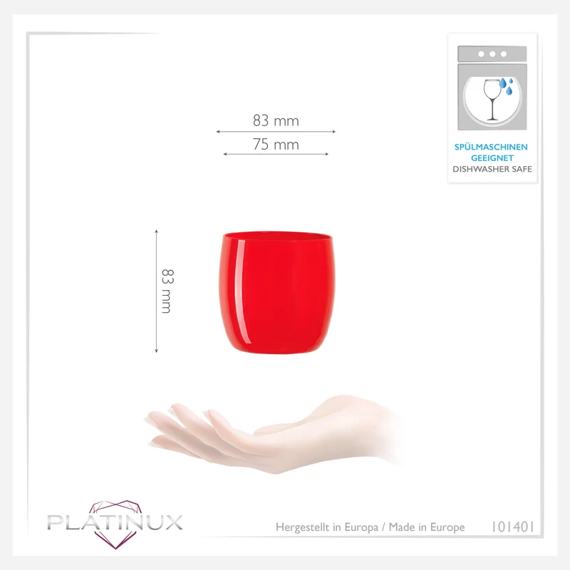 PLATINUX Bunte Elegante Trinkgläser 260ml (max. 310ml) Set 6 Teilig