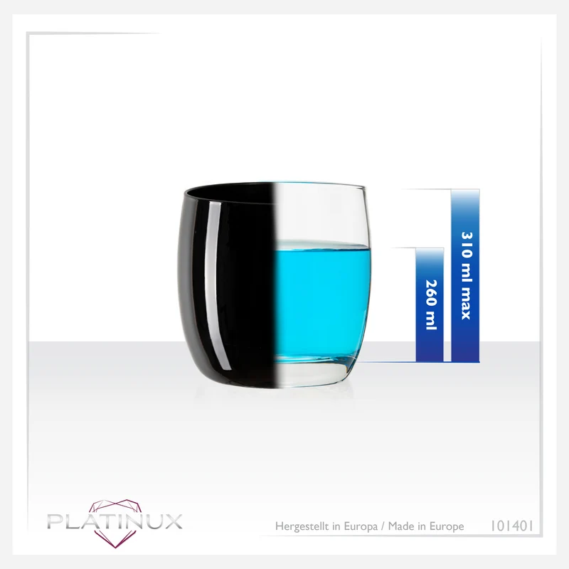 PLATINUX Bunte Elegante Trinkgläser 260ml (max. 310ml) Set 6 Teilig