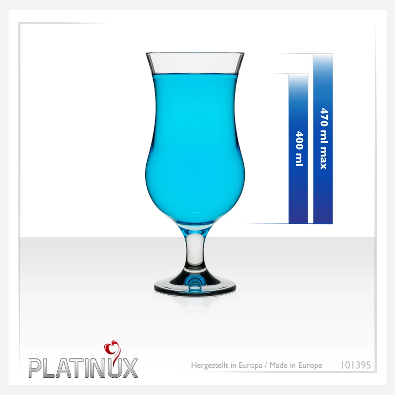 PLATINUX Cocktailgläser aus Glas mit Schwarzem Ombré Effekt 400ml (max. 470ml) Set 6 Teilig