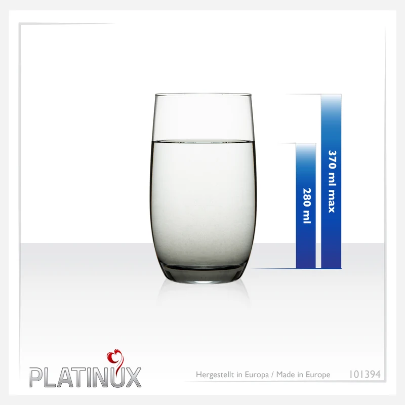 PLATINUX Elegante Ombré Trinkgläser aus Glas Schwarz 280ml (max. 370ml) Set 6 Teilig