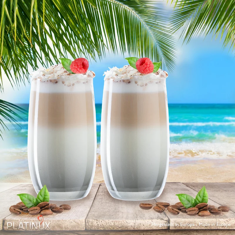 PLATINUX Elegante Ombré Trinkgläser aus Glas Schwarz 280ml (max. 370ml) Set 6 Teilig