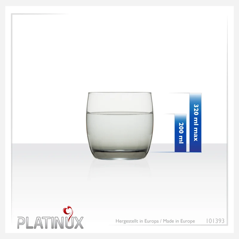 PLATINUX Elegante Trinkgläser aus Glas Schwarz Ombré 200ml (max. 320ml) Set 6 Teilig klein