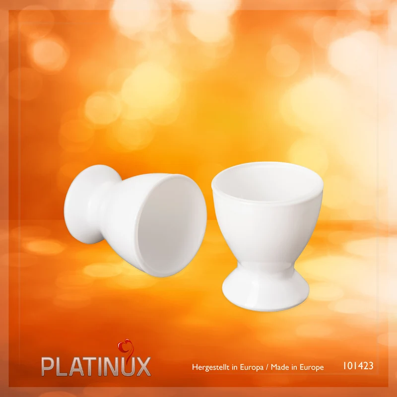 PLATINUX Weiße Eierbecher Set aus Glas 6-Teilig Eierständer Frühstück Egg-Cup 35ml