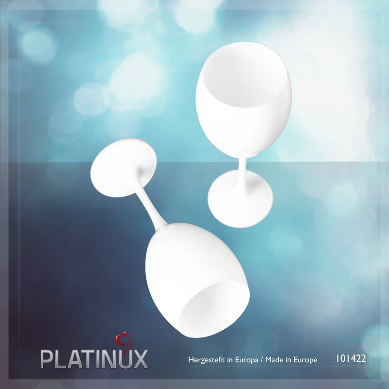 PLATINUX Weiße Weingläser Set 6 Teilig 130ml (max. 320ml) aus Glas