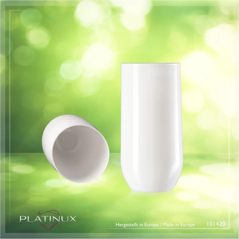 PLATINUX Elegante Weiße Trinkgläser aus Glas 360ml (max. 440ml) Set 6 Teilig