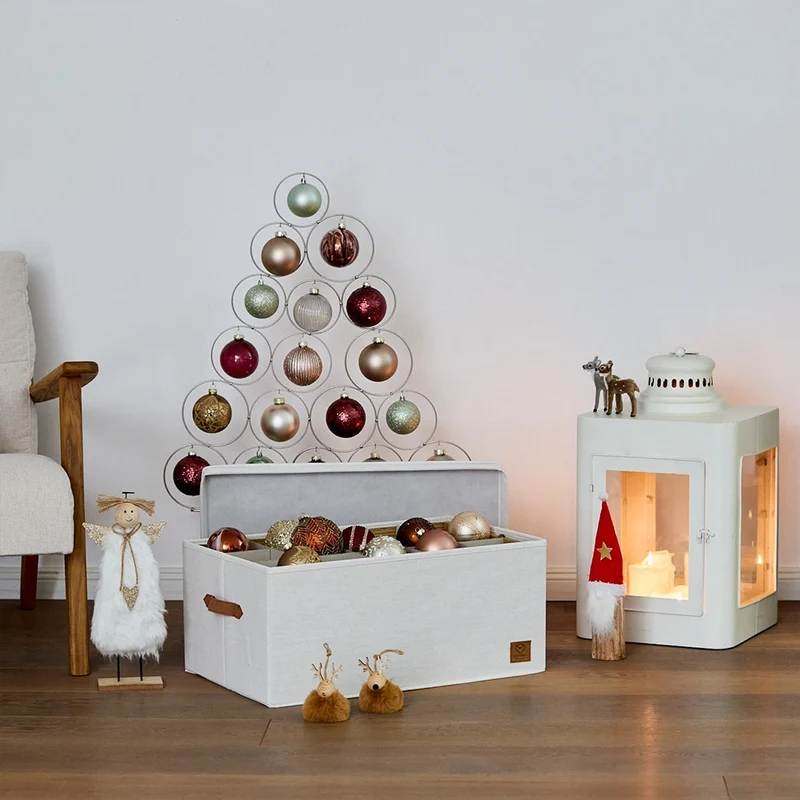 Aufbewahrungsbox für Weihnachtskugeln beige 30 Kugeln Store It