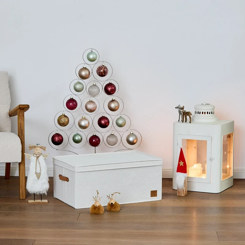 Aufbewahrungsbox für Weihnachtskugeln beige 30 Kugeln Store It