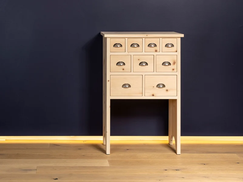 Kommode 'Schatzkiste' | mit Schubladen | massive Zirbe | L 57,5 oder 95 x T 35 x H 87 cm | Made in Austria