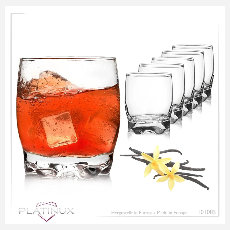 PLATINUX Trinkgläser Set 6 Teilig 250ml geformter Boden