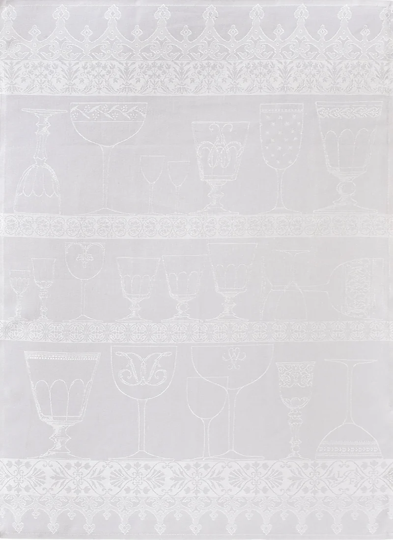 -Le Jacquard Francais- Geschirrtuch 80x60cm "Essuie Verres CRISTAL" 100% Leinen