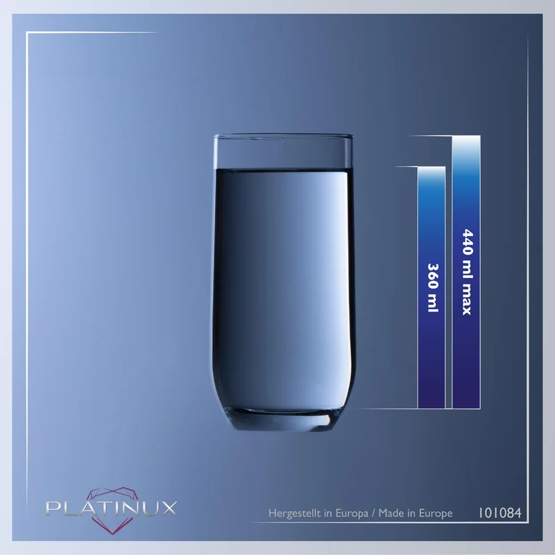 PLATINUX Elegante Trinkgläser 360ml (max. 440ml) Set 6 Teilig