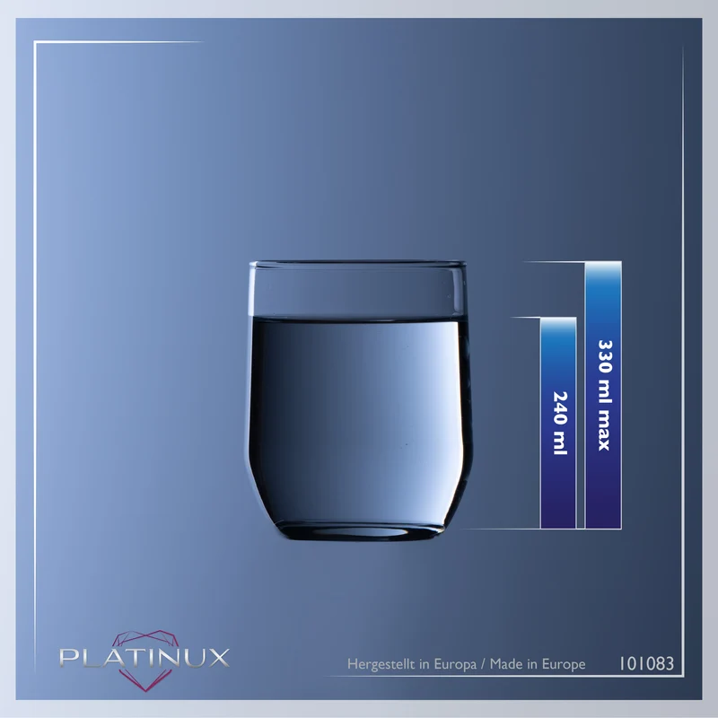 PLATINUX Elegante Trinkgläser 240ml Set 6 Teilig Wassergläser Saftgläser
