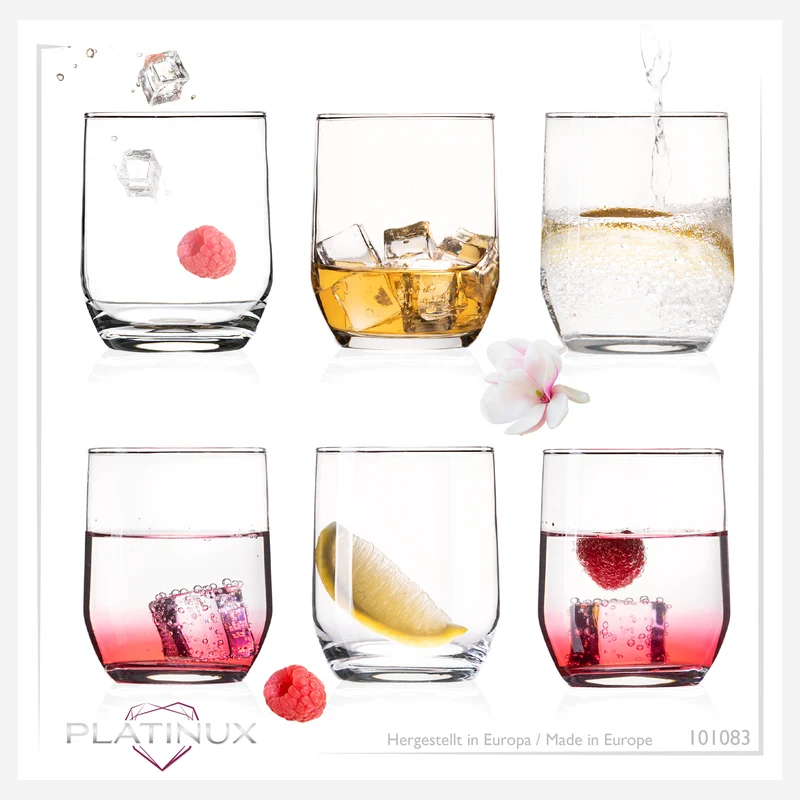 PLATINUX Elegante Trinkgläser 240ml Set 6 Teilig Wassergläser Saftgläser