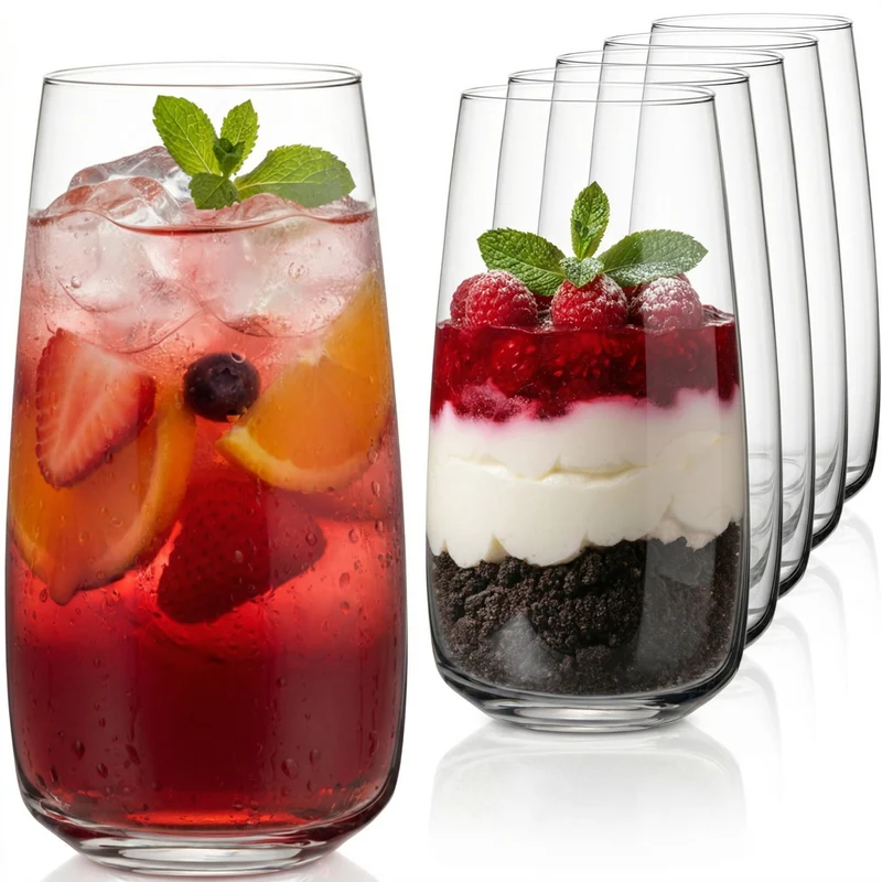 IMPERIAL glass eckige Trinkgläser 730ml Set 6 Stück aus Glas Serie "Milano" spülmaschinenfest