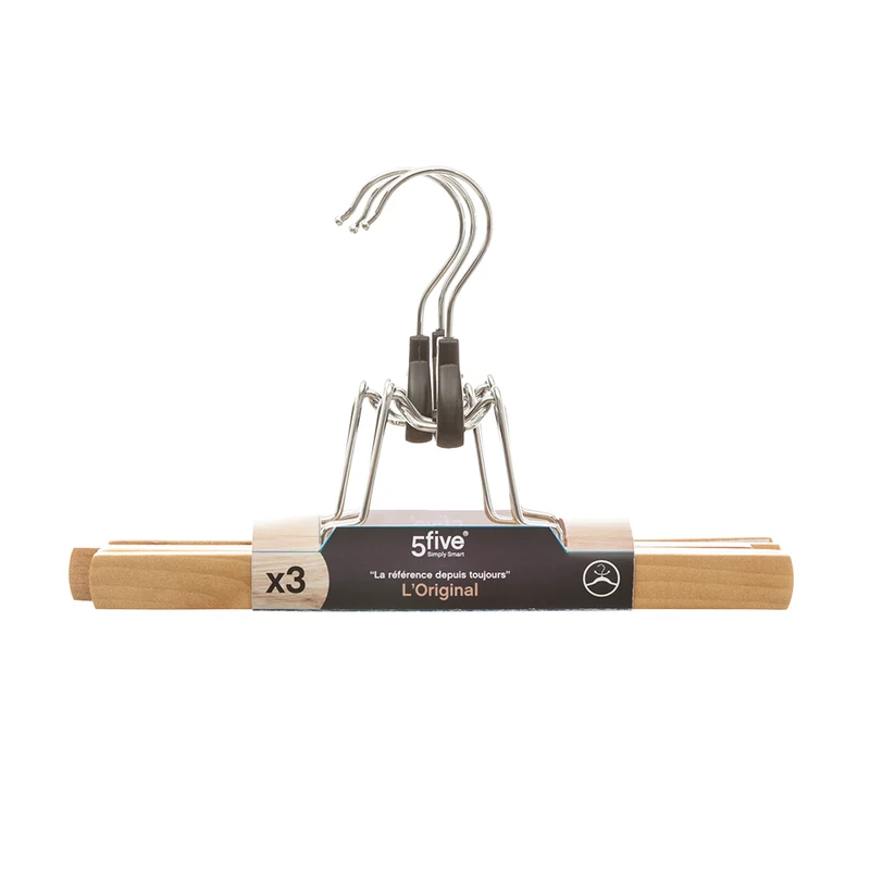 Holzkleiderbügel mit Clip Five®