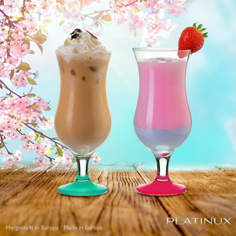 PLATINUX Cocktailgläser Set 6 Stück 400ml (max. 470ml) Bunt
