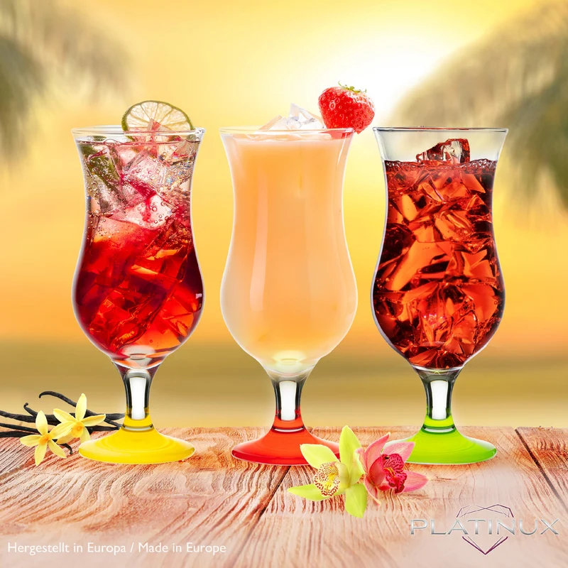 PLATINUX Cocktailgläser Set 6 Stück 400ml (max. 470ml) Bunt