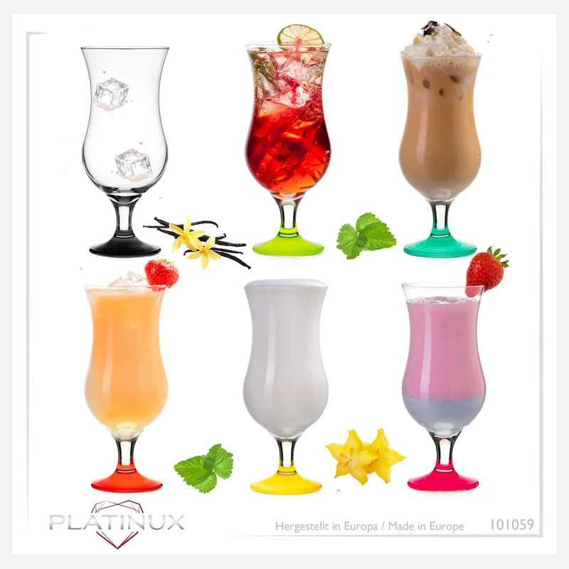 PLATINUX Cocktailgläser Set 6 Stück 400ml (max. 470ml) Bunt