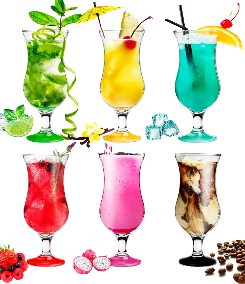 PLATINUX Cocktailgläser Set 6 Stück 400ml (max. 470ml) Bunt