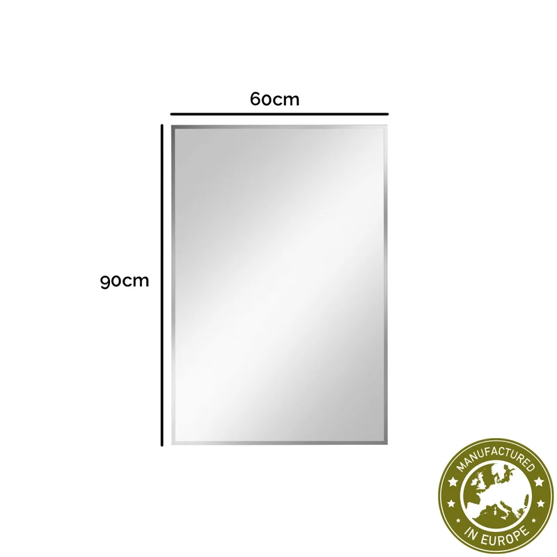 Spiegel rechteckig 'Er' | 60 x 90 x 0,4 cm | Gold, Silber, Schwarz oder Weiß | Manufactured in Europe
