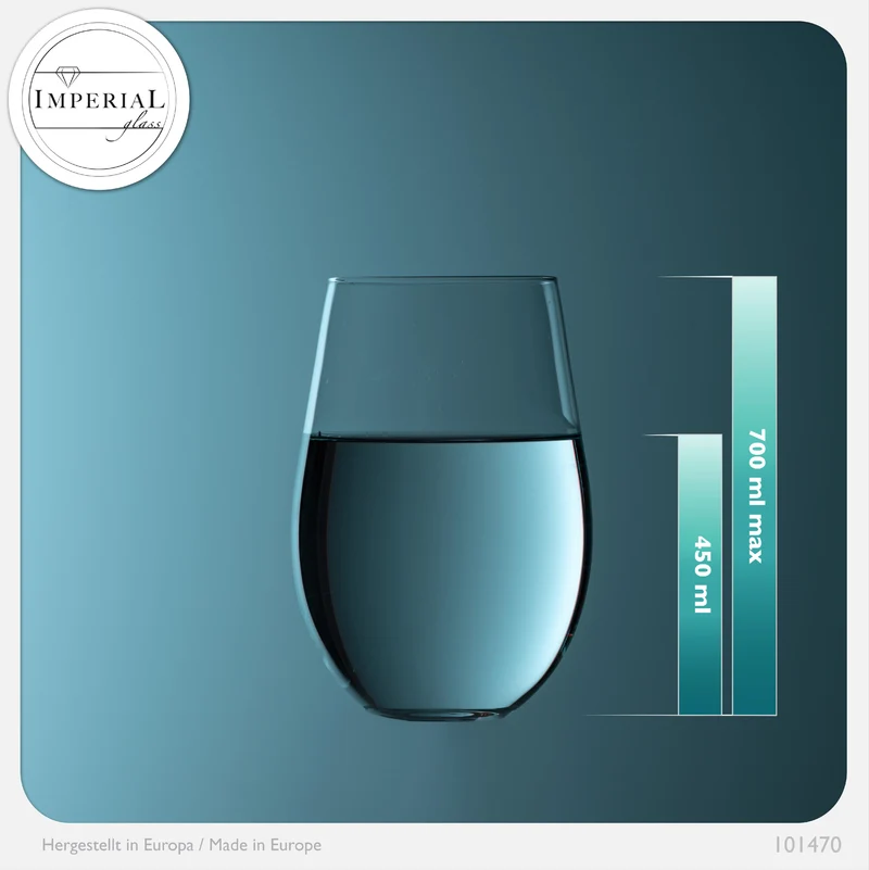 IMPERIAL glass bauchiges Trinkgläser Set 6er Set 700ml aus Crystalline Glas "Havanna" spülmaschinenfest