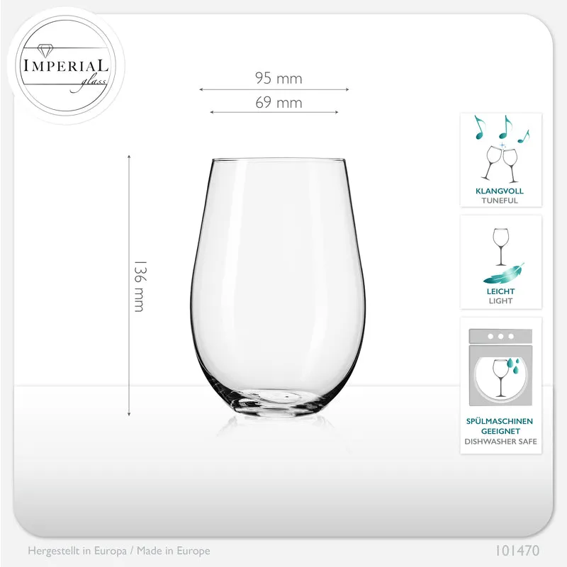 IMPERIAL glass bauchiges Trinkgläser Set 6er Set 700ml aus Crystalline Glas "Havanna" spülmaschinenfest