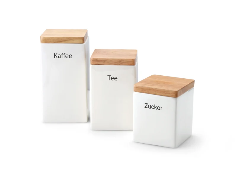 -Continenta- Vorratsdose mit Holzdeckel und Silikonring "Kaffee", 1200ml 10x10x20,5cm