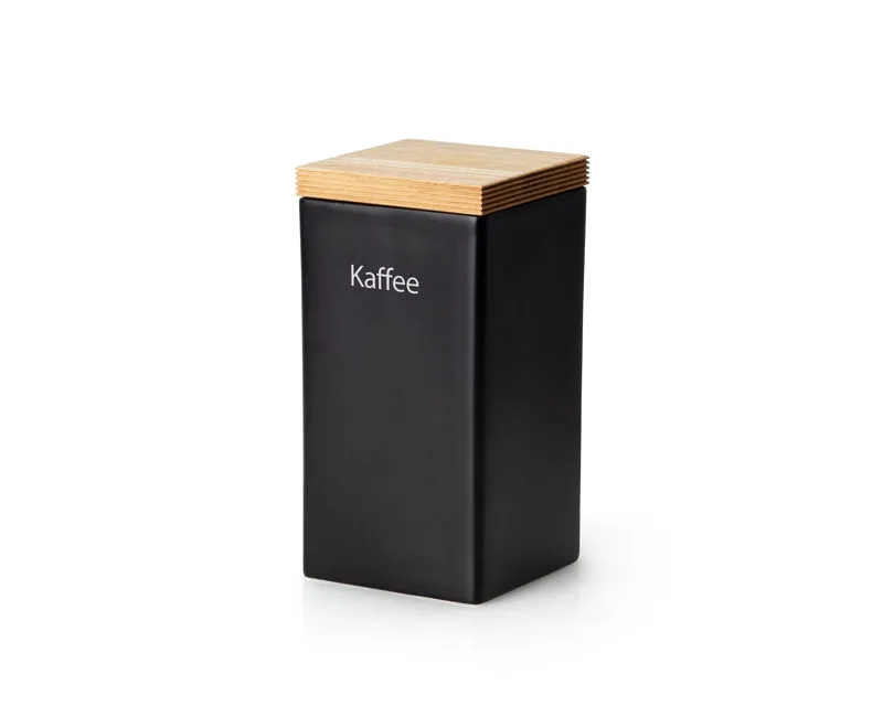 -Continenta- Vorratsdose mit Holzdeckel und Silikonring "Kaffee", 1200ml 10x10x20,5cm