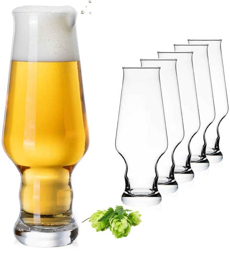 PLATINUX Hohe Biergläser 400ml (max. 490ml) Set 6-Teilig Weizengläser 0,4L