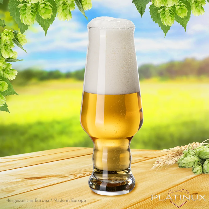 PLATINUX Hohe Biergläser 400ml (max. 490ml) Set 6-Teilig Weizengläser 0,4L