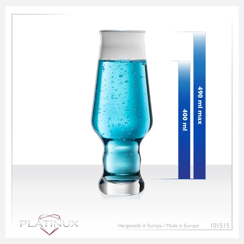 PLATINUX Hohe Biergläser 400ml (max. 490ml) Set 6-Teilig Weizengläser 0,4L