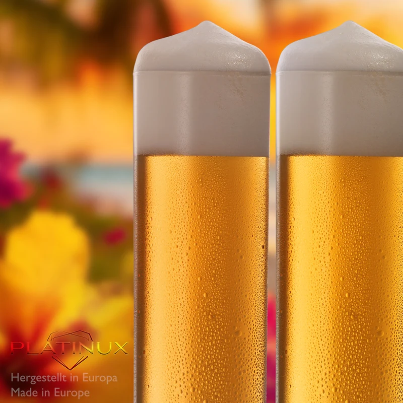 PLATINUX Hohe Biergläser 200ml (max. 240ml) Set 6-Teilig Bierstangen aus Glas Kölschglas