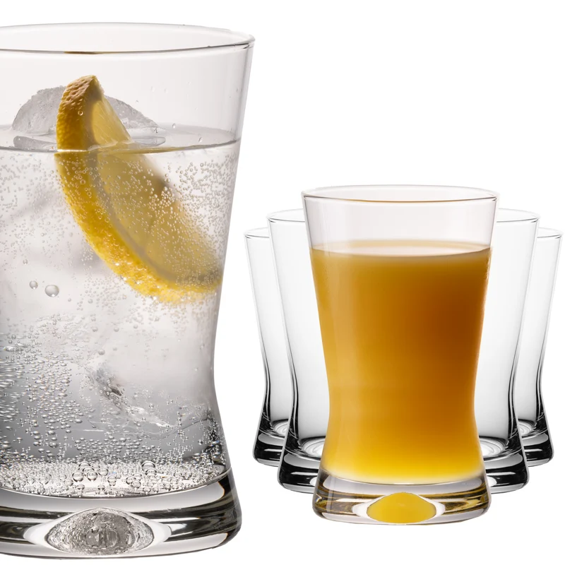 PLATINUX Trinkgläser 200ml X-Form Set 6-Teilig Saftgläser aus Glas Spülmaschinenfest