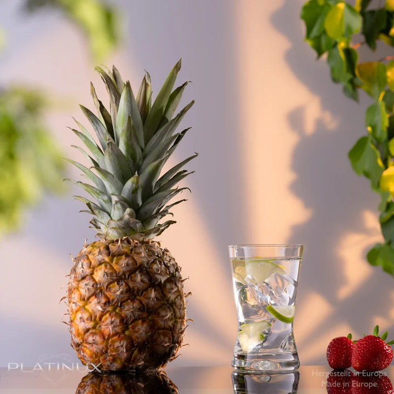 PLATINUX Trinkgläser 200ml X-Form Set 6-Teilig Saftgläser aus Glas Spülmaschinenfest