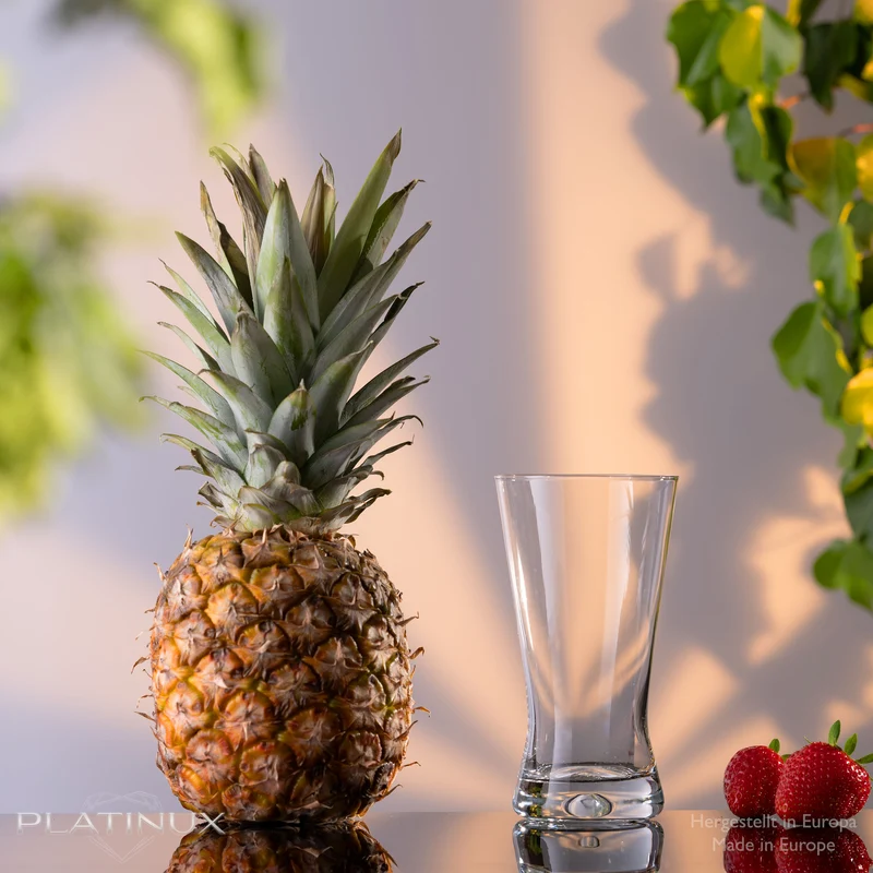 PLATINUX Trinkgläser 300ml Biergläser X-Form Set 6-Teilig aus Glas Serie "CrossLine" Spülmaschinenfest