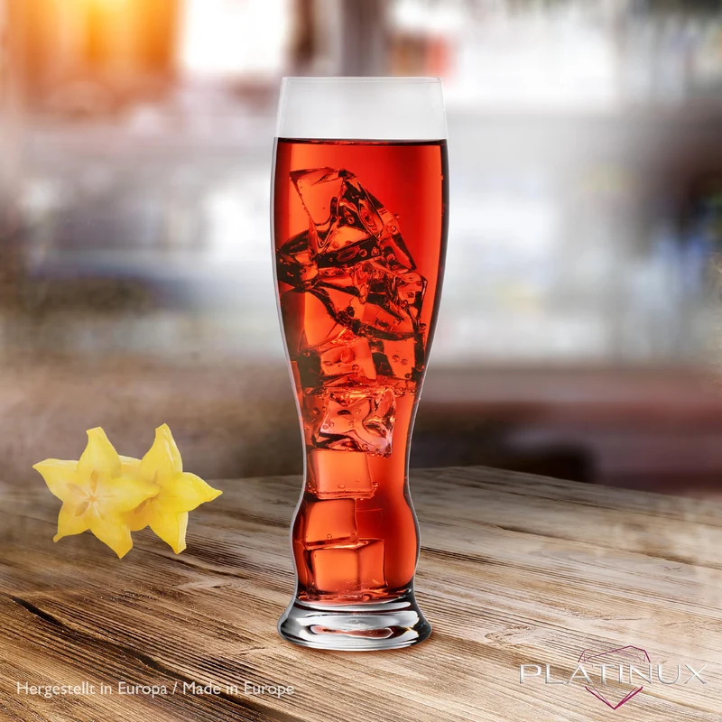 PLATINUX Hohe Biergläser 500ml (max. 600ml) Set 6-Teilig Weizengläser aus Glas 0,5L