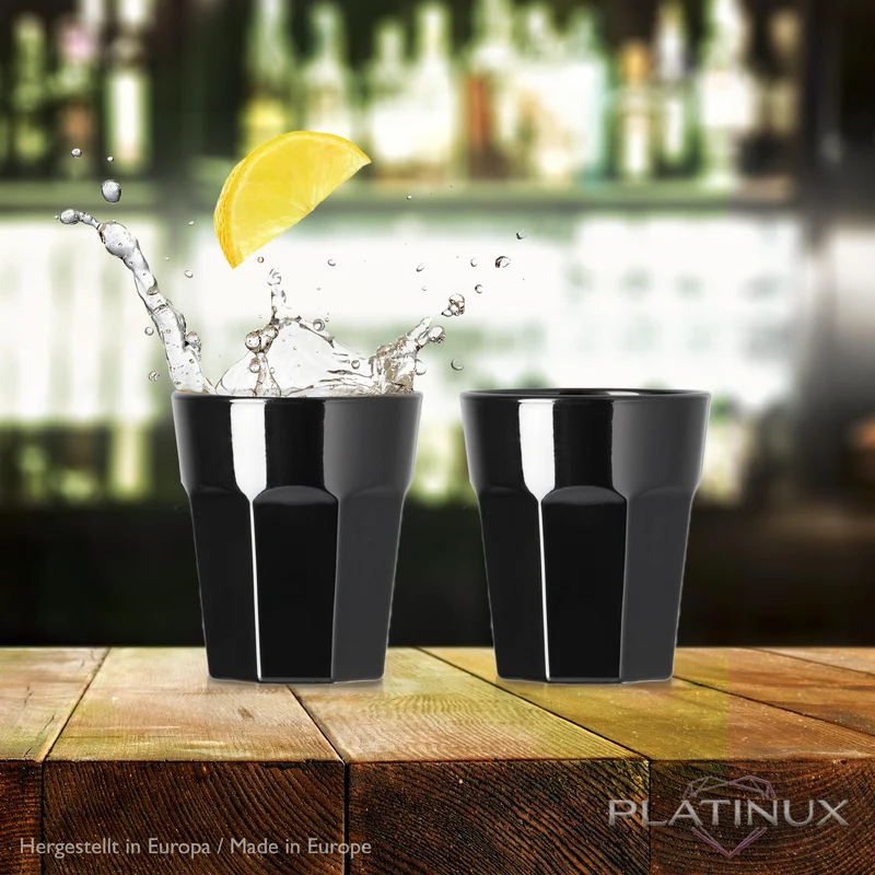 PLATINUX Schwarze Schnapsgläser aus Glas 30ml (max. 40ml) Set 6 Teilig
