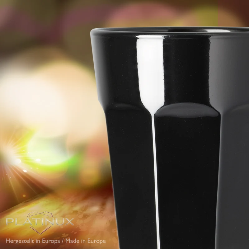 PLATINUX Schwarze Schnapsgläser aus Glas 30ml (max. 40ml) Set 6 Teilig